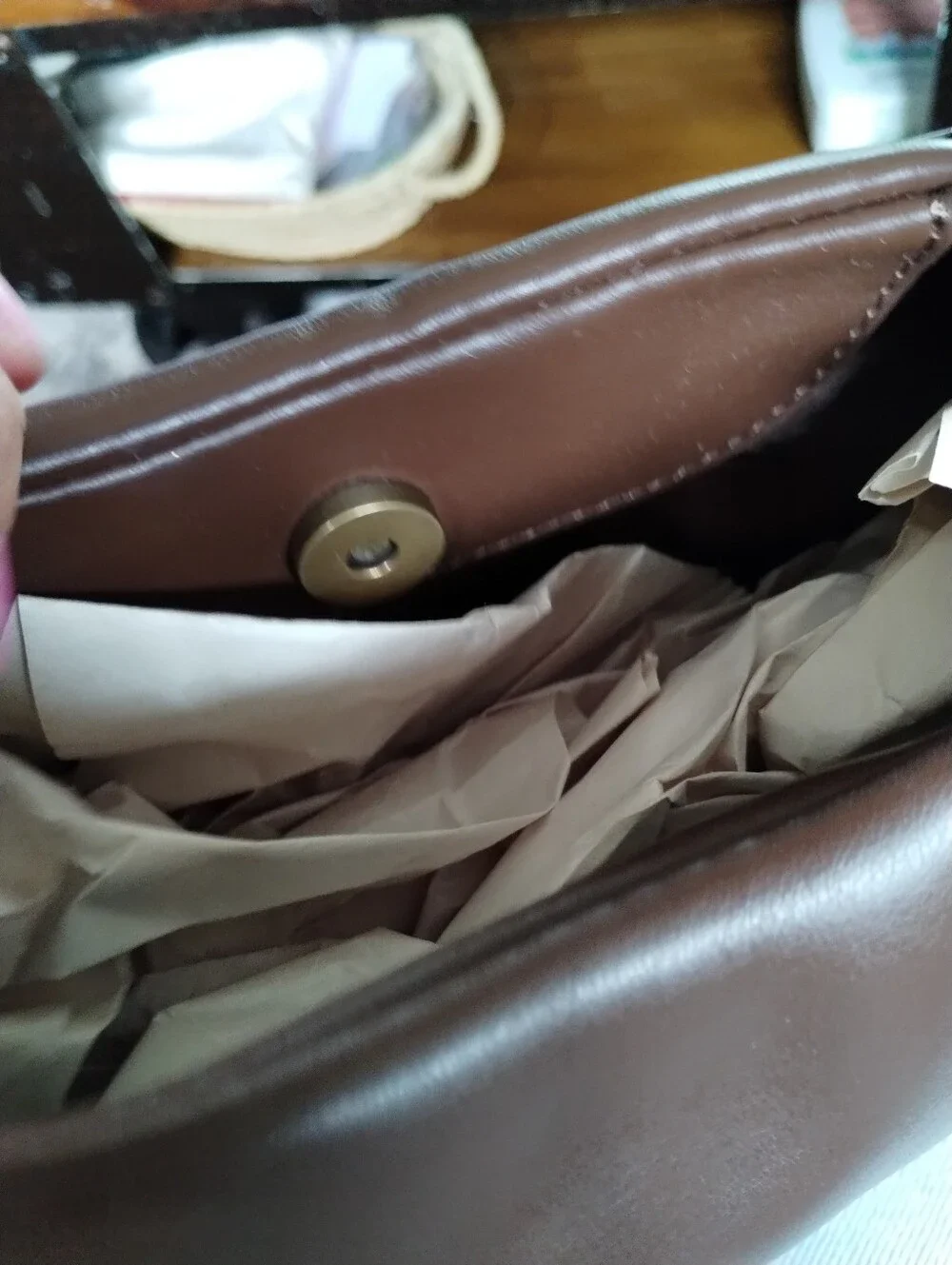 The Drop Chocolate Brown Addison Brown Ruched Hand Purse